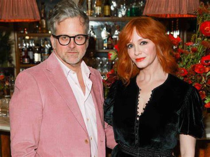 George Bianchini and Christina Hendricks attend the Warner Bros. post BAFTA celebration at Kettner's Townhouse on February 19, 2023 in London, England